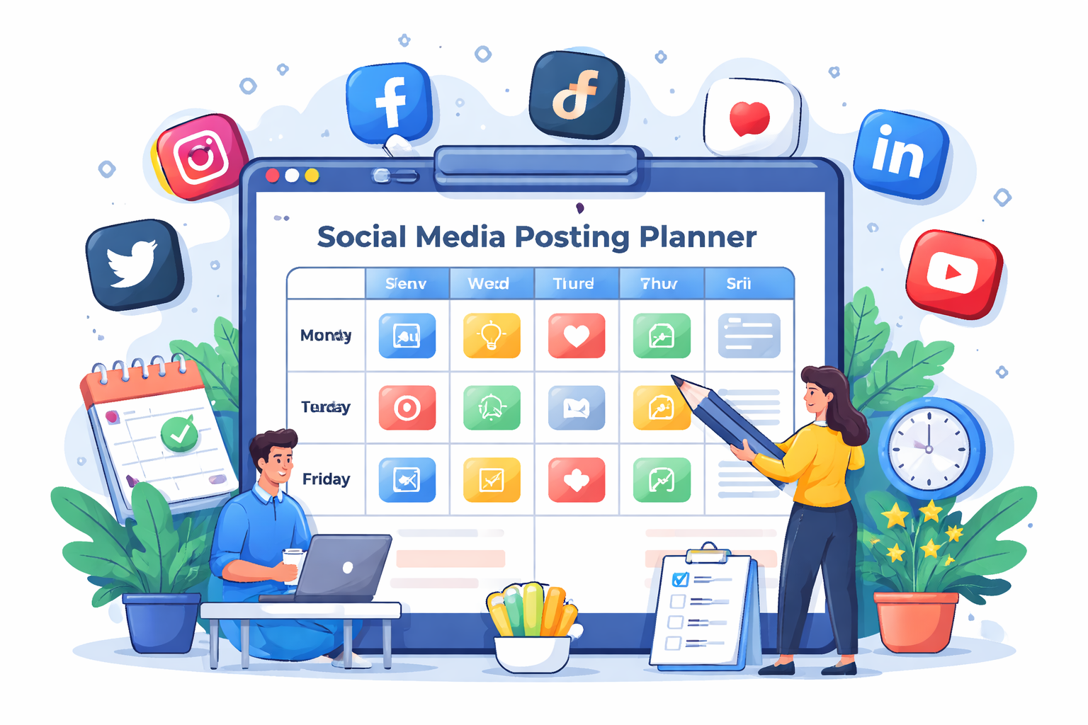 Social Media Posting Planner – free tool to create a social posting schedule